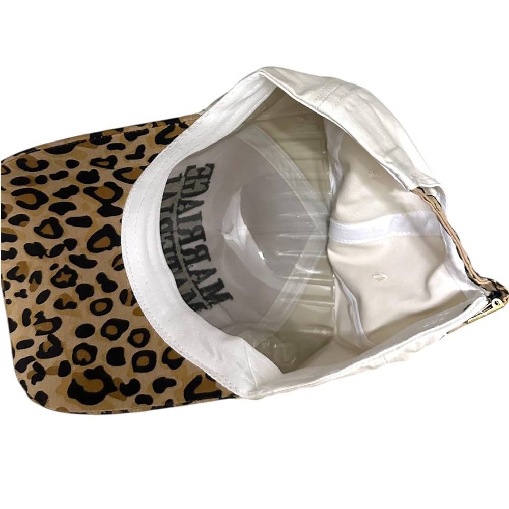 NWT White and Leopard Print marriage material embroidered GRAFFIC cap/hat - Picture 5 of 5